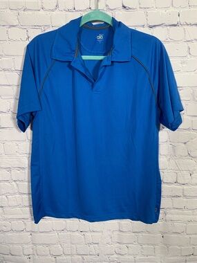 Alo Mens Short Sleeve Polo Cool Fit Blue Sz S Casual Business Preppy Breathable